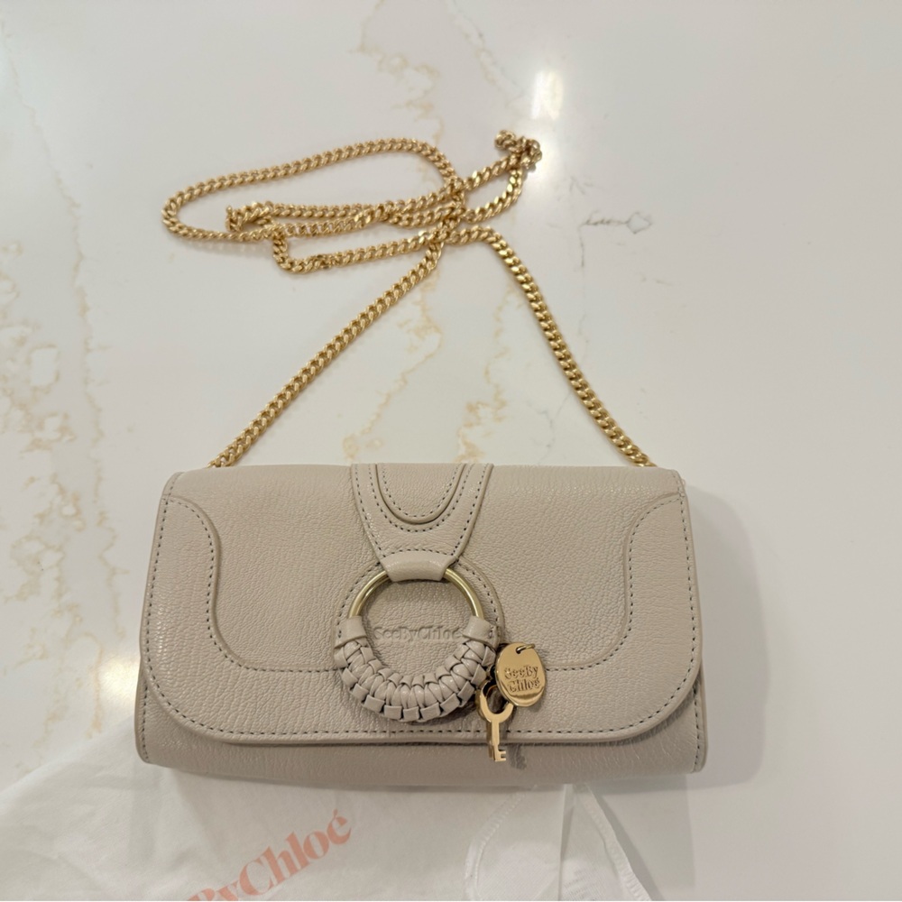 SEE BY CHLOE HANA LEATHER CROSSBODY BEIGE IN COLOR - Picture 3 of 10